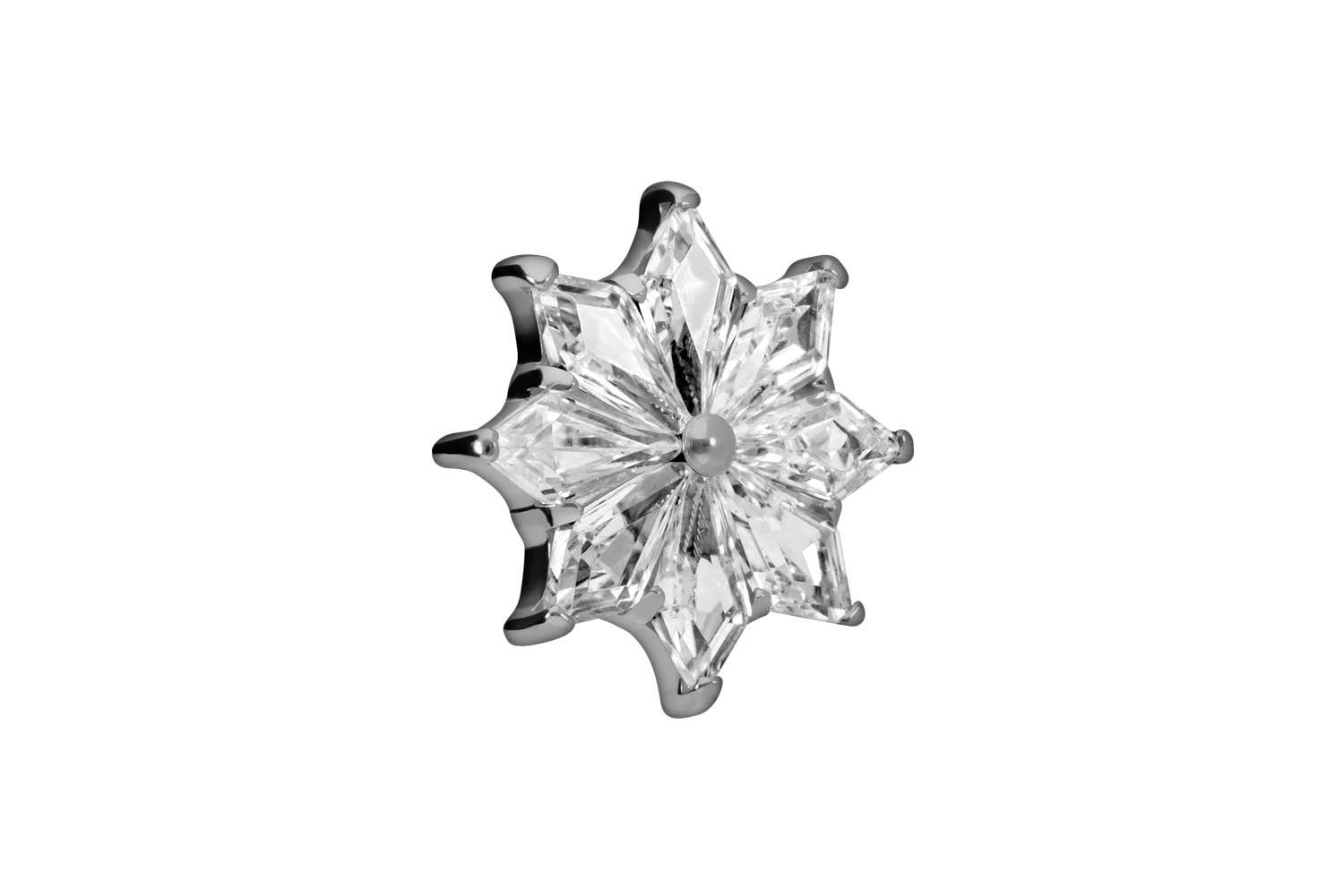 Titan Aufsatz mit Push Pin KRISTALLSTERN von Piercingline